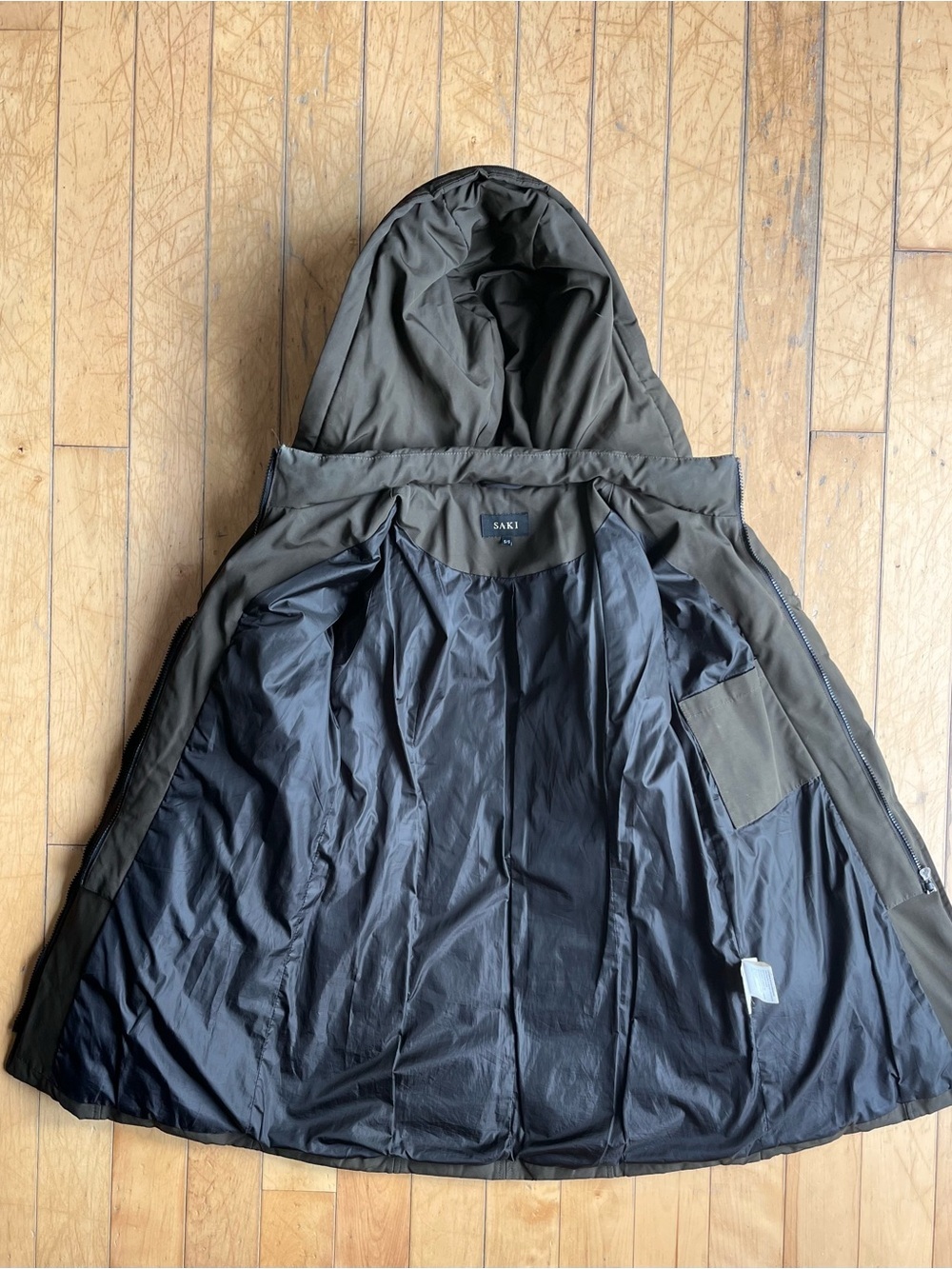 SAKI Faux Leather Belted Winter Coat Jacket Size Small - Picture 5 of 9